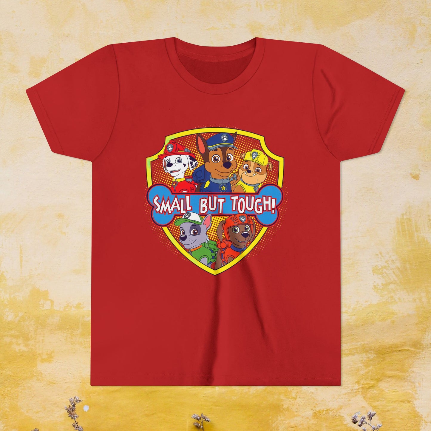 Small But Tough! - Paw Patrol T-shirt - Animation TV Series Youth Short Sleeve Tee