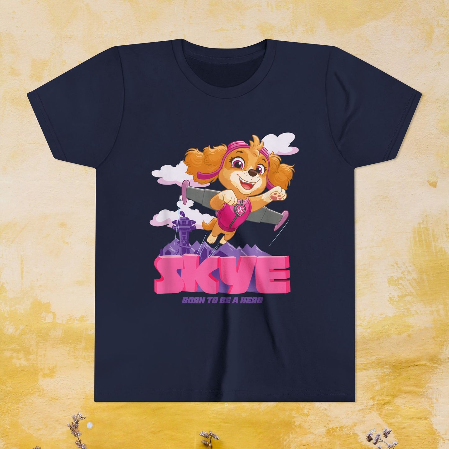 Skye Born to be A Hero - Paw Patrol T-shirt - Animation TV Series Youth Short Sleeve Tee