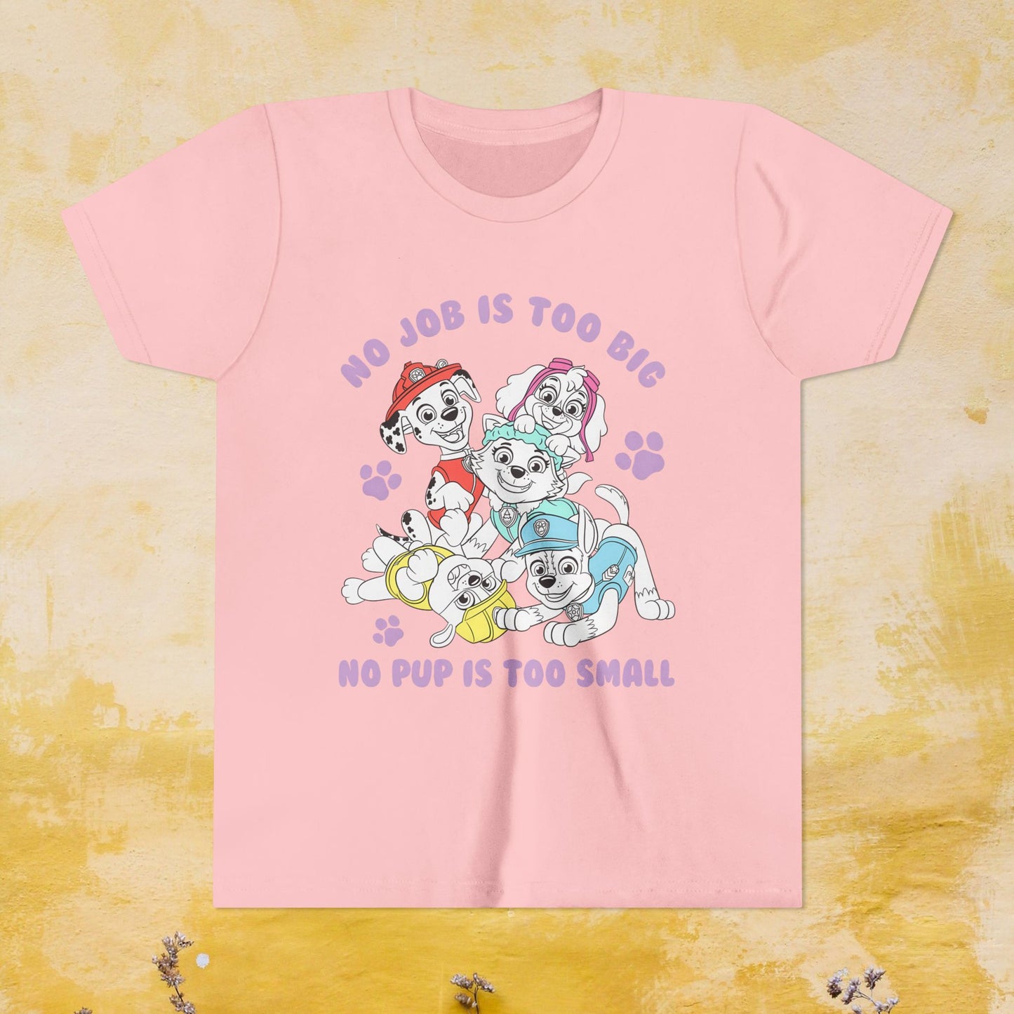 No Job is Too Big, No Pup is Too Small - Paw Patrol T-shirt - Animation TV Series Youth Short Sleeve Tee