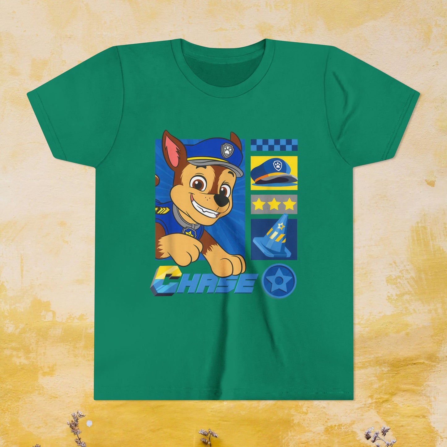 Chase - Paw Patrol T-shirt - Animation TV Series Youth Short Sleeve Tee