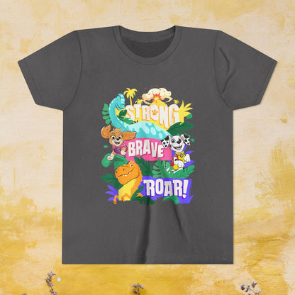 Strong, Brave, Roar! - Paw Patrol: The Dino Movie T-shirt - Animation TV Series Youth Short Sleeve Tee