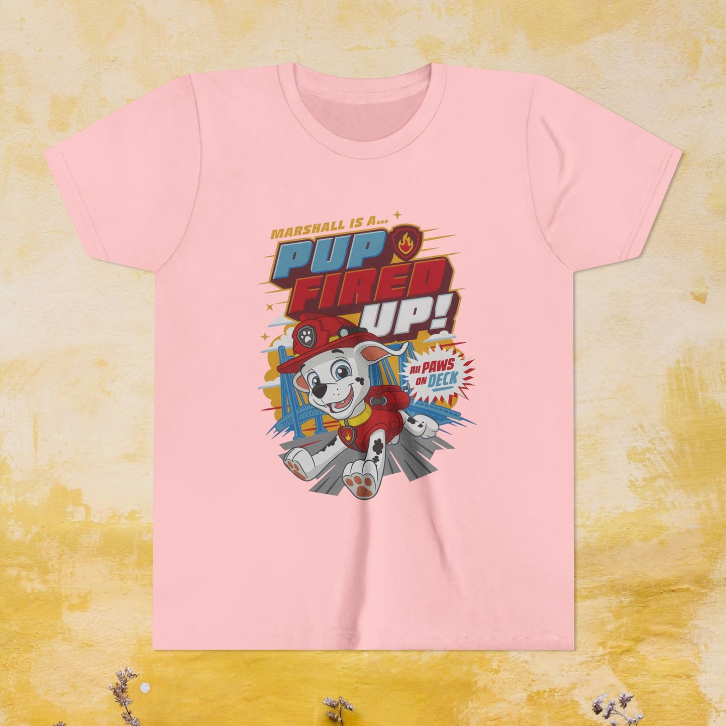 Marshall is a Pup Fired Up - Paw Patrol T-shirt - Animation TV Series Youth Short Sleeve Tee