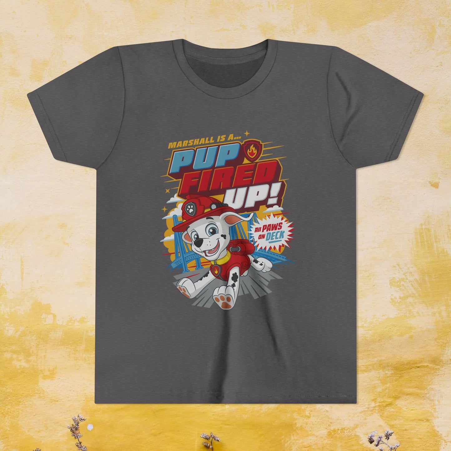 Marshall is a Pup Fired Up - Paw Patrol T-shirt - Animation TV Series Youth Short Sleeve Tee