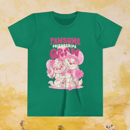 Pawsome Friendships Grow - Paw Patrol T-shirt - Animation TV Series Youth Short Sleeve Tee