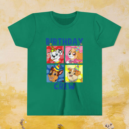 Birthday Crew - Paw Patrol T-shirt - Animation TV Series Youth Short Sleeve Tee